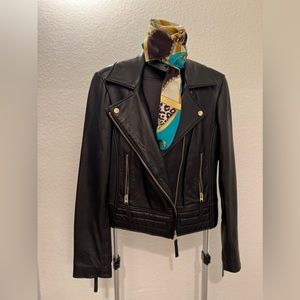 Michael Kors moto leather jacket